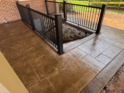 Stamped Patio with Railing
