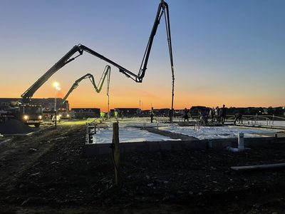 Commercial Concrete Pour with Boom Pump