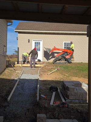 Crew Prepping a Walkway
