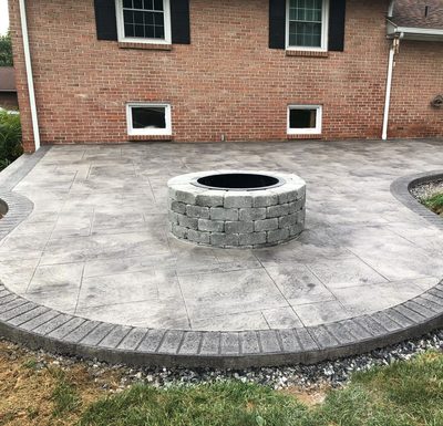 Stamped Patio with Fire Pit