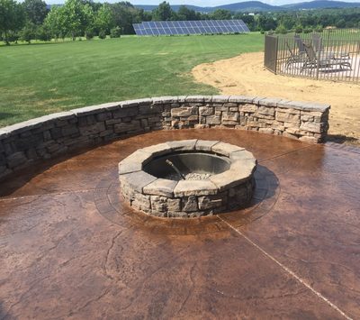 Stamped Concrete Fire Pit Patio