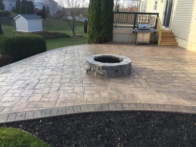 Stamped Patio with Fire Pit